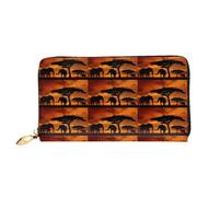 cchgnm Cartera larga clásica de cuero con estampado de elefante, elegante cartera para hombre con cremallera y múltiples ranuras para tarjetas.