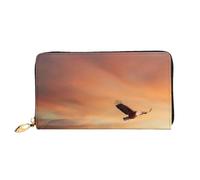 cchgnm Cartera larga de cuero con estampado de tribus nativas americanas, elegante cartera para hombre con cremallera y múltiples ranuras para tarjetas.