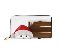 cchgnm Cartera larga de piel clásica con estampado de muñeco de nieve, elegante cartera para hombre con cremallera y múltiples ranuras para tarjetas.