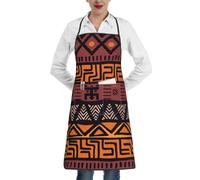 cchgnm Delantal africano con estampado tribal para adultos, cinturón ajustable, delantal de chef con bolsillos, adecuado para cocina, restaurante, barbacoa