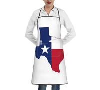 cchgnm Delantal de chef con estampado de mapa de la bandera del estado de Texas, para adultos, con cinturón ajustable, con bolsillos, adecuado para cocina, restaurante, barbacoa