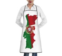 cchgnm Delantal de chef con estampado de mapa de la bandera portuguesa para adultos, con cinturón ajustable, con bolsillos, adecuado para cocina, restaurante, barbacoa