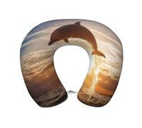 cchgnm Divertida almohada de viaje con estampado de delfín, almohada de espuma viscoelástica, almohada portátil para hoteles, camping, personas que duermen de lado y boca arriba