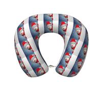cchgnm Divertida almohada de viaje con estampado navideño, almohada de cuello de espuma viscoelástica, almohada portátil para hoteles, camping, personas que duermen de lado y de espalda
