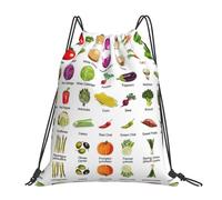cchgnm Introducción de varias verduras con estampado ligero y plegable con cordón, bolsa de almacenamiento multifuncional para deportes, yoga, viajes