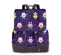 cchgnm La mochila elegante y ligera con estampado de monstruos coloridos de dibujos animados para mujer es adecuada para varias ocasiones como trabajo, viajes y citas.