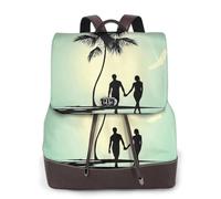 cchgnm La mochila elegante y ligera para mujer con estampado de pareja casada caminando en la playa es adecuada para varias ocasiones como trabajo, viajes y citas.