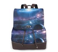 cchgnm La mochila para mujer con estampado de planetas espaciales es adecuada para varias ocasiones como trabajo, viajes y citas.