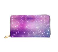 cchgnm Magic Space Print Classic - Cartera larga de cuero para hombre, elegante cartera para mujer con cremallera y múltiples ranuras para tarjetas.
