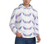 cchgnm Purple Wings Print - Sudadera con capucha de forro polar para hombre, manga larga casual, Negro, M