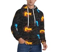 cchgnm Question Mark Print - Sudadera con capucha de forro polar para hombre, manga larga casual, Negro, S