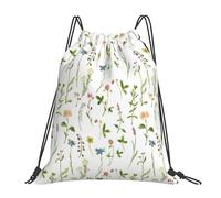 cchgnm Season Watercolors Of Herbs Flowers Print - Bolsa de gimnasio ligera y plegable con cordón, bolsa de almacenamiento multifuncional para deportes, yoga, viaje