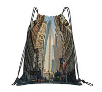 cchgnm Streets Of New York City - Bolsa de gimnasio ligera y plegable con cordón, bolsa de almacenamiento multifuncional para deportes, yoga, viaje