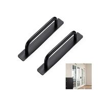 CcHhyyt 2 piezas Tiradores Autoadhesivos de Aluminio para Armarios Dormitorios Manija Autoadhesiva para Puerta y Ventana Baños Tiradores Para Cocina Muebles de Cocina（138 mm negro）