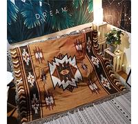 CCHYF Manta Azteca nativa Americana, decoración Bohemia del suroeste, Reversible, con borlas Tejidas, Mantas mexicanas para sofá, Cama, Silla, Pared, Sala de Estar, Viajes al Aire Libre, marrón, 51 x