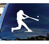 CCI059 - Vinilo Adhesivo para Ventana de Coche de Jugador de béisbol en murciélago, 5 Pulgadas de Ancho
