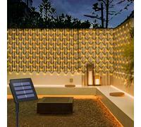 CCILAND 3m x 2m luces de red solar, 200 LED luces de red, luces de jardín al aire libre a prueba de agua, cadena de luces de red para la decoración de la boda del patio de la pared (blanco cálido)