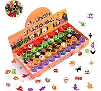 CCINEE 50 sellos surtidos de Halloween con dibujos animados para fiestas de Halloween para niños