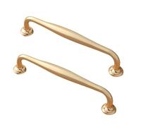 Ccipotatoo 2 manijas de gabinete de aleación de zinc sólido para puerta de cocina, cajones, manijas de armario, manijas de armario, manijas de puerta con tornillos (dorado, distancia del agujero 128