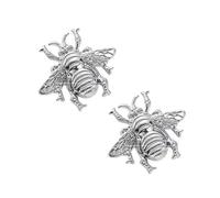 Ccipotatoo 2 pomos retro con forma de abeja para puerta de armario, tiradores de aleación de zinc para cajones, cocina, sala de estar, decoración antigua (plateado)