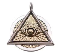Ccipotatoo Collar retro de plata de ley 925 Illuminati masón masónico con el ojo de Dios que todo lo ve, colgante de ojo de la providencia de dos tonos para hombres y mujeres, 60 cm, 39*32.5mm, Plata