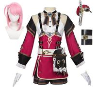 Ccipotatoo Falda/Charlotte/Kaedehara Kazuha - Conjunto de disfraz de cosplay de periféricos para juegos, anime, cosplay, Halloween, mujer, carnaval, fiesta, anime (Charlotte + peluca, XXL)