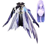 Ccipotatoo Falda/Charlotte/Kaedehara Kazuha - Conjunto de disfraz de cosplay de periféricos para juegos, anime, cosplay, Halloween, mujer, carnaval, fiesta, anime (falda + peluca, XXL)