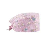 Ccipotatoo Gorro unisex ajustable con banda para el sudor, gorro quirúrgico de tela para enfermera, gorro turbante completo impreso, rosa A, Talla única