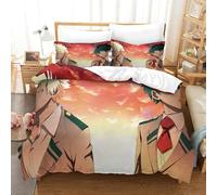 CCIZFMQ Mi Academia Héroe Sábanas Decorativas De 3 Piezas con Edredón Impreso En 3D Katsuki Bakugo Funda De Almohada Y Cremallera para Dormitorios Infantiles Double(200x200cm)