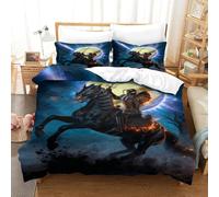 CCIZFMQ Star Caballero Juego De Sábanas Decorativas De 3 Piezas con Edredón Impreso En 3D Dark Horse Funda De Almohada Y Cremallera para Dormitorios Juveniles Double(200x200cm)