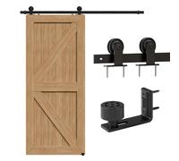 CCJH 1.73M/5.6FT Herraje para Puerta Corredera Kit de Accesorios para Puertas Correderas, Contiene Guía de suelo ajustable
