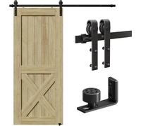 CCJH 10FT/3M Herraje para Puerta Corredera Kit de Accesorios para Puertas Correderas, Contiene Guía de suelo ajustable