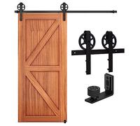 CCJH 152CM/5FT Herraje para Puerta Corredera Kit de Accesorios riel, Guía de suelo ajustable