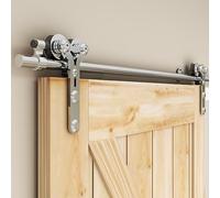 CCJH 182CM/6FT Herraje para Puerta Corredera Kit de Accesorios para Puertas Correderas Juego de Piezas de acero inoxidable Carril para Puerta Deslizante,para puerta de madera/puerta de cristal Y Shape