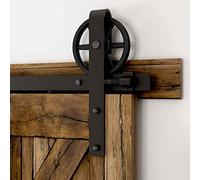 CCJH 183CM/6FT Herraje para Puerta Corredera Kit de Accesorios riel, Guía de suelo ajustable