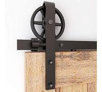 CCJH 183cm/6FT Herraje para Puertas Correderas Kit de Accesorios para Puertas Corredizas, Rodillo de Rueda Grande para Una Sola Puerta