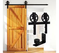 CCJH 244CM/8FT Herraje para Puerta Corredera Kit de Accesorios riel, Guía de suelo ajustable