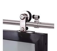 CCJH 304CM/10FT Herraje para Puerta Corredera Acero Inoxidable Kit de Accesorios, Guia Riel Puertas Correderas, Forma T