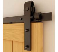 CCJH 6.6FT 200cm Herraje para Puertas Correderas Kit de Accesorios para Puertas Corredizas de Granero, Kit de Riel de Puerta de Madera