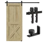 CCJH 6FT/1.83M Herraje para Puerta Corredera Kit de Accesorios para Puertas Correderas, Contiene Guía de suelo ajustable