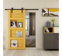 CCJH 7.5FT/2.28M Herraje para Puerta Corredera Kit de Accesorios para Puertas Correderas, Contiene Guía de suelo ajustable