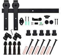 CCJH 7FT/2.14CM Herraje para Puerta Corredera Kit de Accesorios para Puertas Correderas, Contiene Guía de suelo ajustable