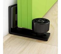 CCJH Guía de piso ajustable para puerta corrediza de granero Guía inferior de pared/puerta Negro