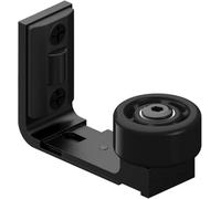 CCJH Guía de suelo ajustable para puerta corredera, estilo universal, soporte inferior para puerta de granero, adecuado para grosor de puerta de 2,5 a 6 cm, negro