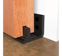 CCJH - Guía inferior de montaje en pared para puerta corredera tipo granero. Flexible, ajustable y de fácil instalación, color negro