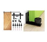 CCJH Kit de Accesorios para Puerta Corredera 6.6FT/2M Negro