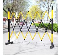 CCKUYT Barrera de seguridad móvil retráctil para control de multitudes flexible, barrera de barricada con dos ruedas en la base, ahorro de espacio