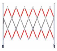CCKUYT Barrera de tráfico retráctil de acero inoxidable expandible para calzadas, escuelas y centros comerciales, 2,5 m de longitud, ahorro de espacio y solución de seguridad móvil