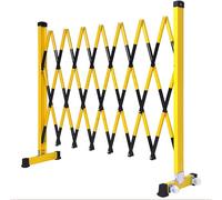 CCKUYT Barricada de seguridad móvil retráctil de fibra de vidrio amarilla, portátil, retráctil, ahorro de espacio