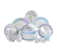 CCKUYT Juego de vajilla de Porcelana Bone China de 60 Piezas, cerámica/Porcelana, Plato/Cuchara, Caja/Servicio de colección para 10